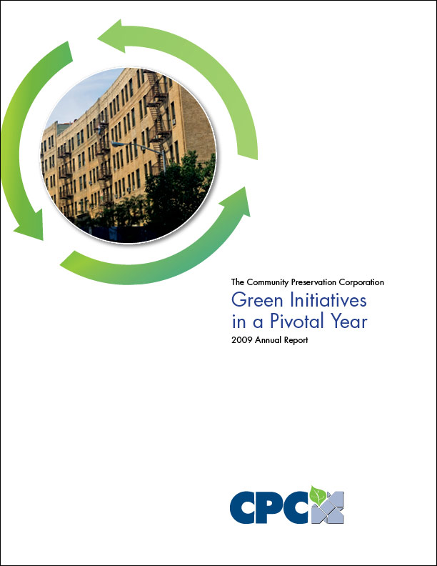 Annual reports design Community Preservation Corporation green initiatives low income housing
